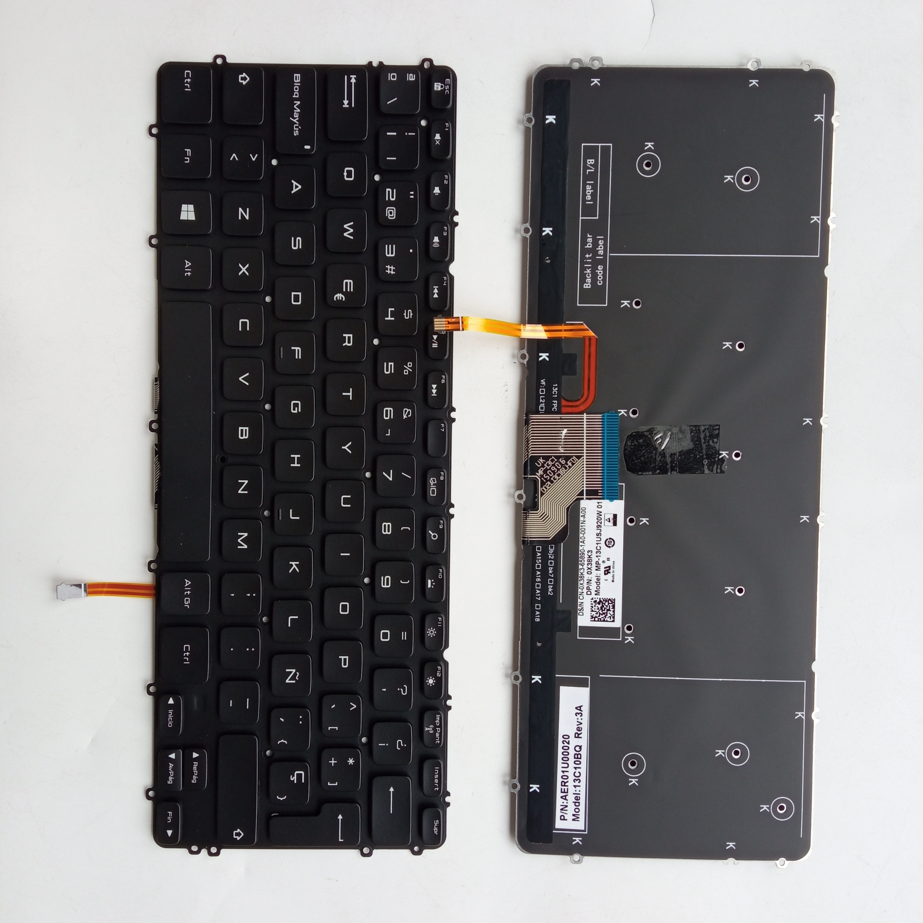 Picture of Laptop Spanish keyboard forNew Replacement Laptop Keyboard For DELL M3800/9530/XPS15 9530/P31F/P31P/9530B BLACK Backlit (OEM) Sp Layout